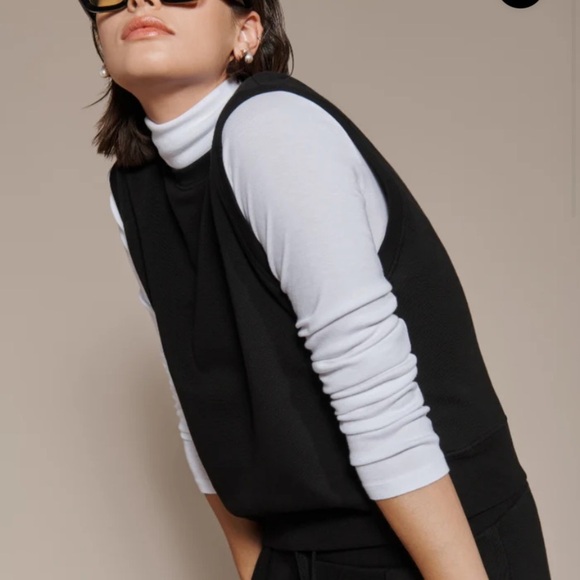 LEEN WOMENS ORION TERRY VEST ORGANIC COTTON BLACK LARGE 10/12 - Picture 1 of 8